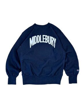 Vintage 90s Champion Reverse Weave Middlebury Navy Blue Crewneck Sweatshirt Size